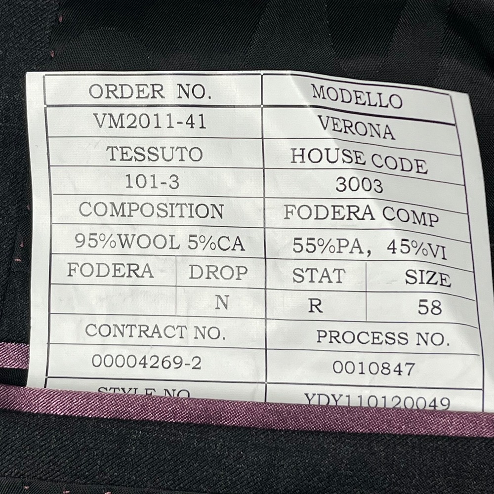 Joseph Bach Verona Sartoriale Blazer Mens 58R Black Wool Cashmere Super 150s - Picture 6 of 12